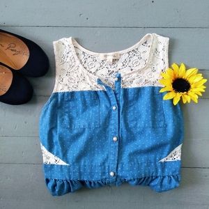 Classic lace and polka dot sun dress